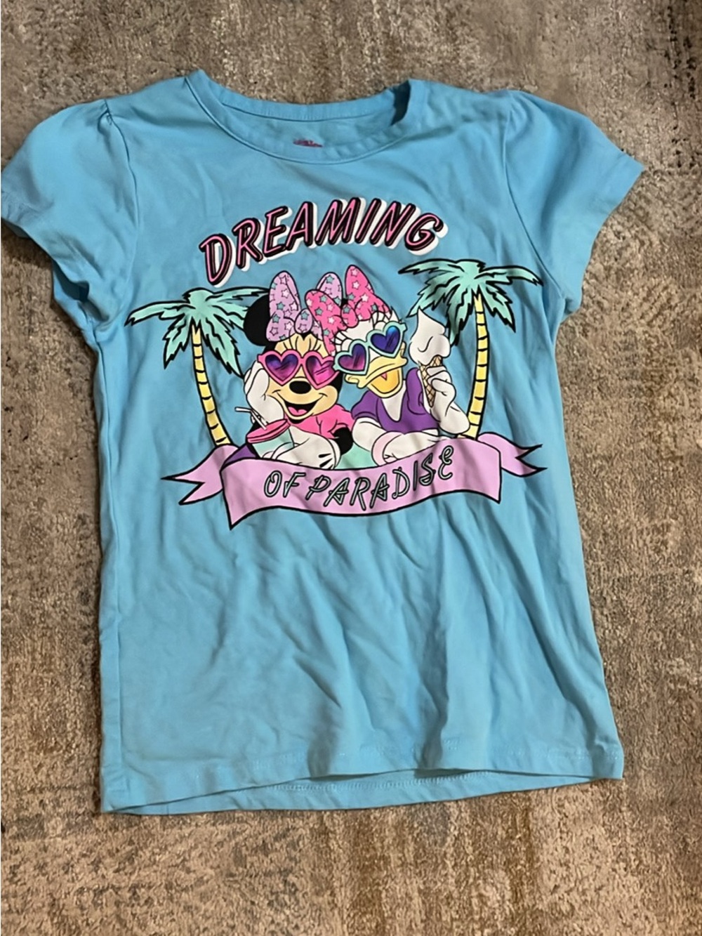 Girls Disney Minnie & Daisy Light Blue and Pink Graphic Tee